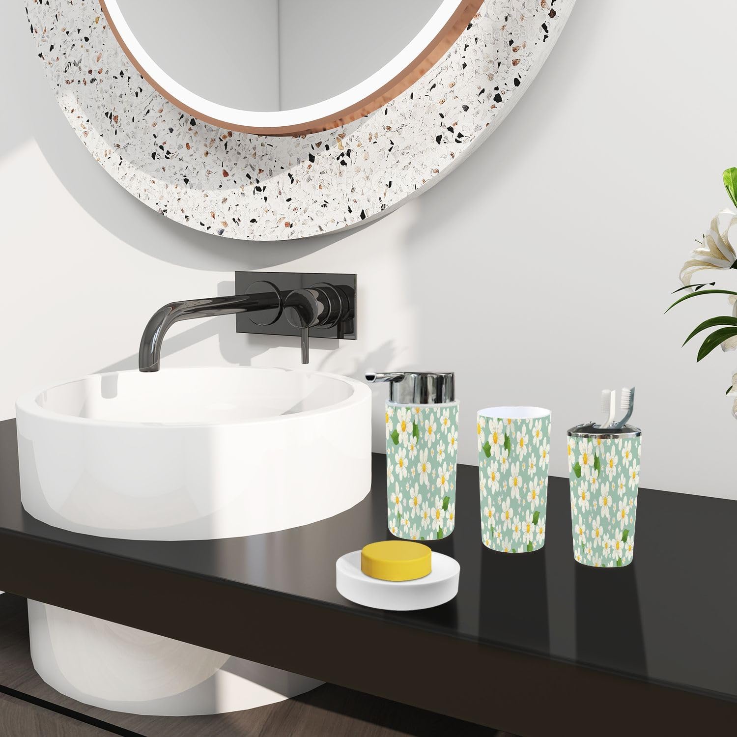 Boho Style Bathroom Accessories Set 6 Piece