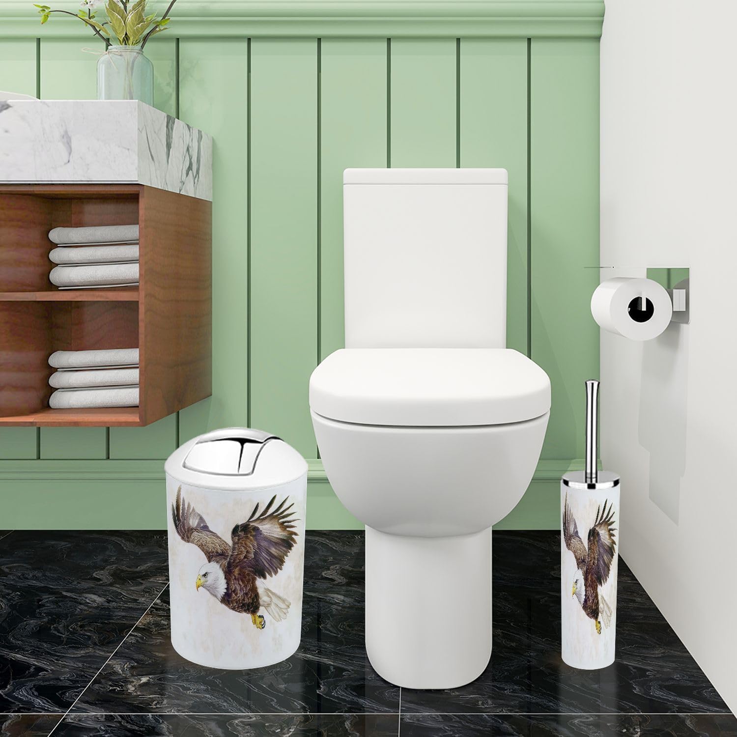 Boho Style 6 Piece Bathroom Accessory Set 1