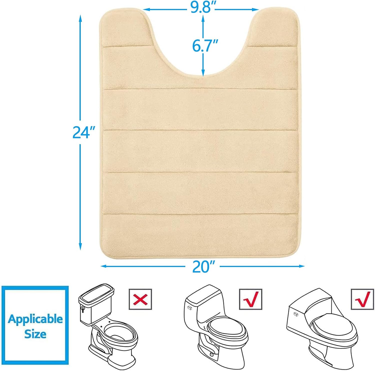 Buganda Memory Foam Toilet Rug Non-Slip Absorbent