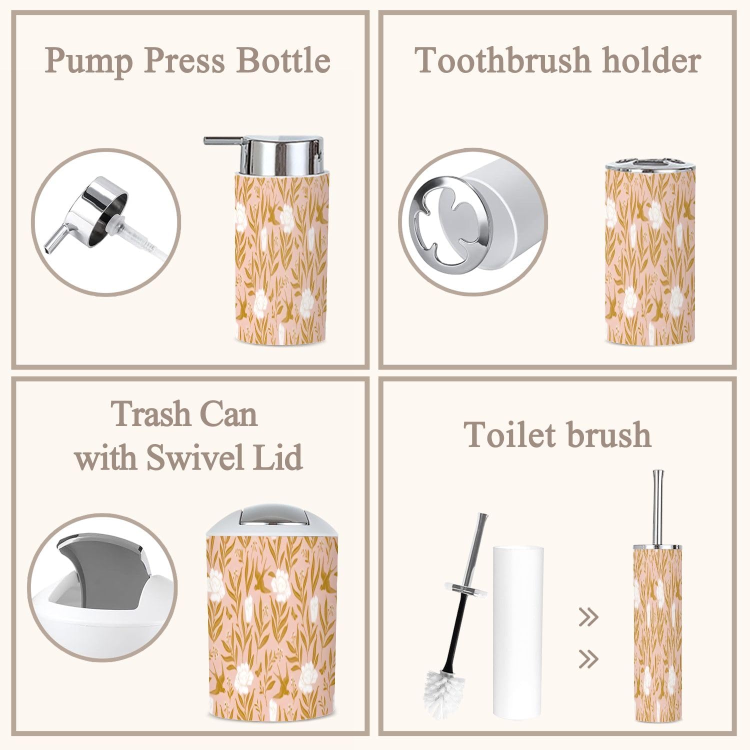 Boho Mystical 6 Piece Bathroom Accessories Set