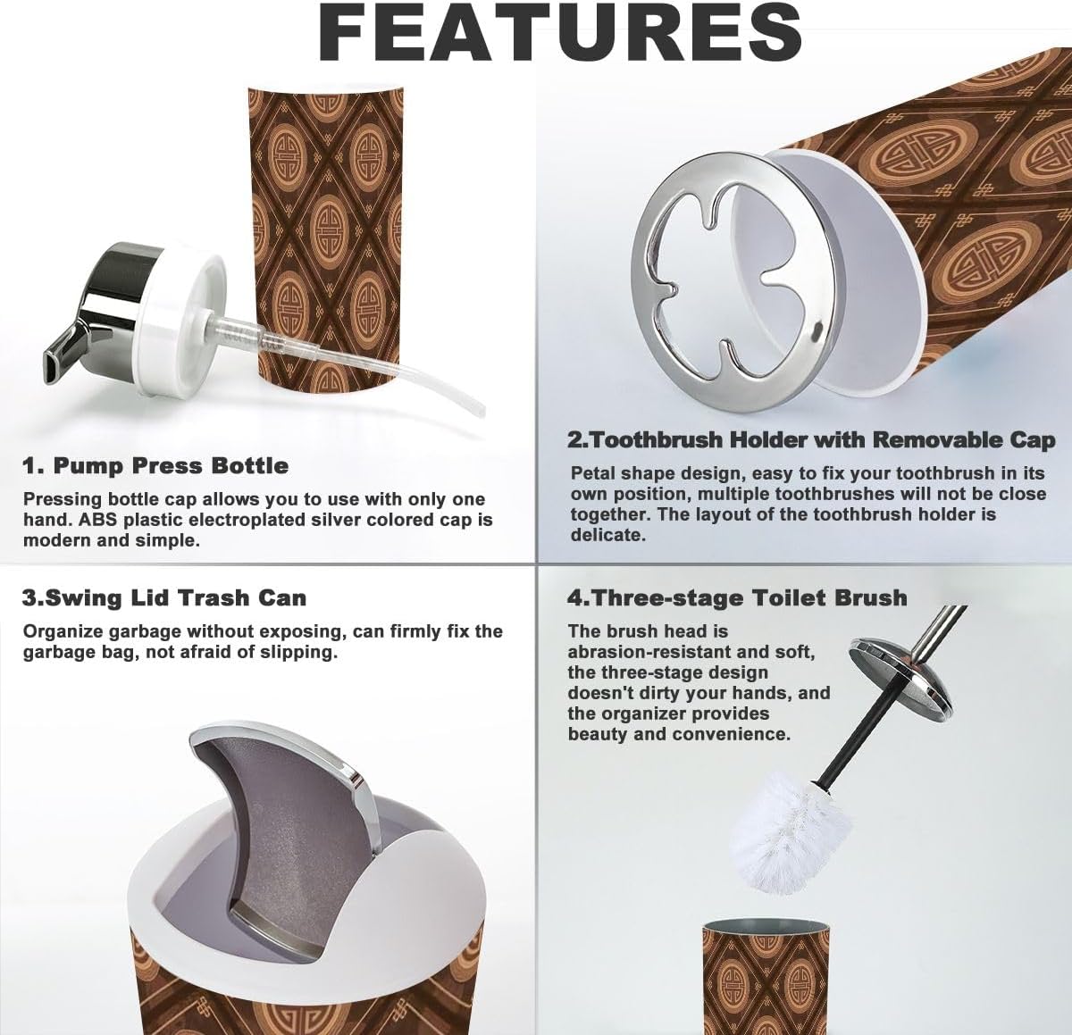JBNJANKDAV 6 Piece Bathroom Accessories Set