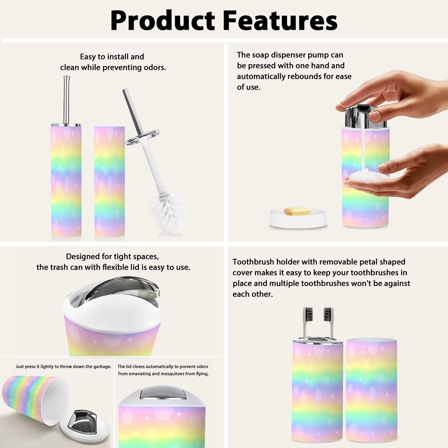 Boho Galaxy Bathroom Accessory Set 6 Piece