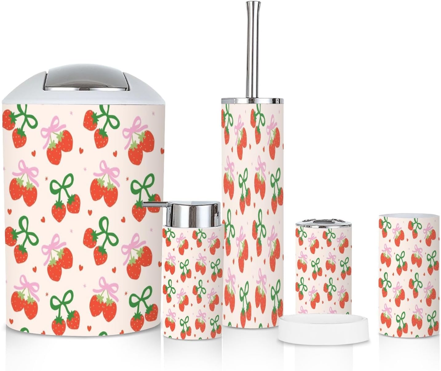 6 Piece Retro Coquette Bathroom Accessories Set