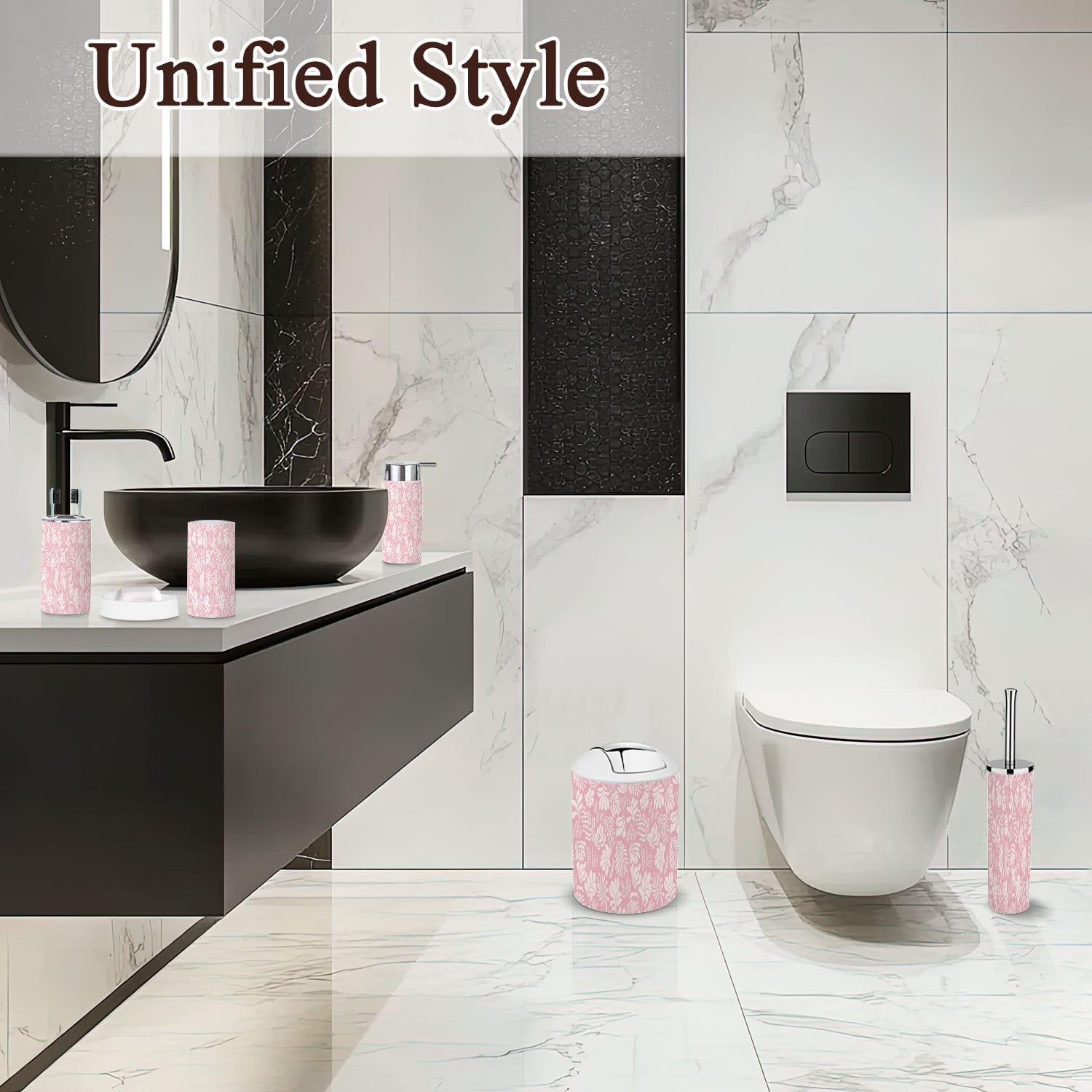 6 Piece Modern Bathroom Accessories Set
