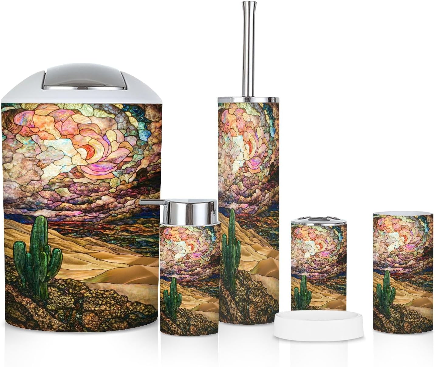 6 Piece Bathroom Accessories Set Boho Decor 1