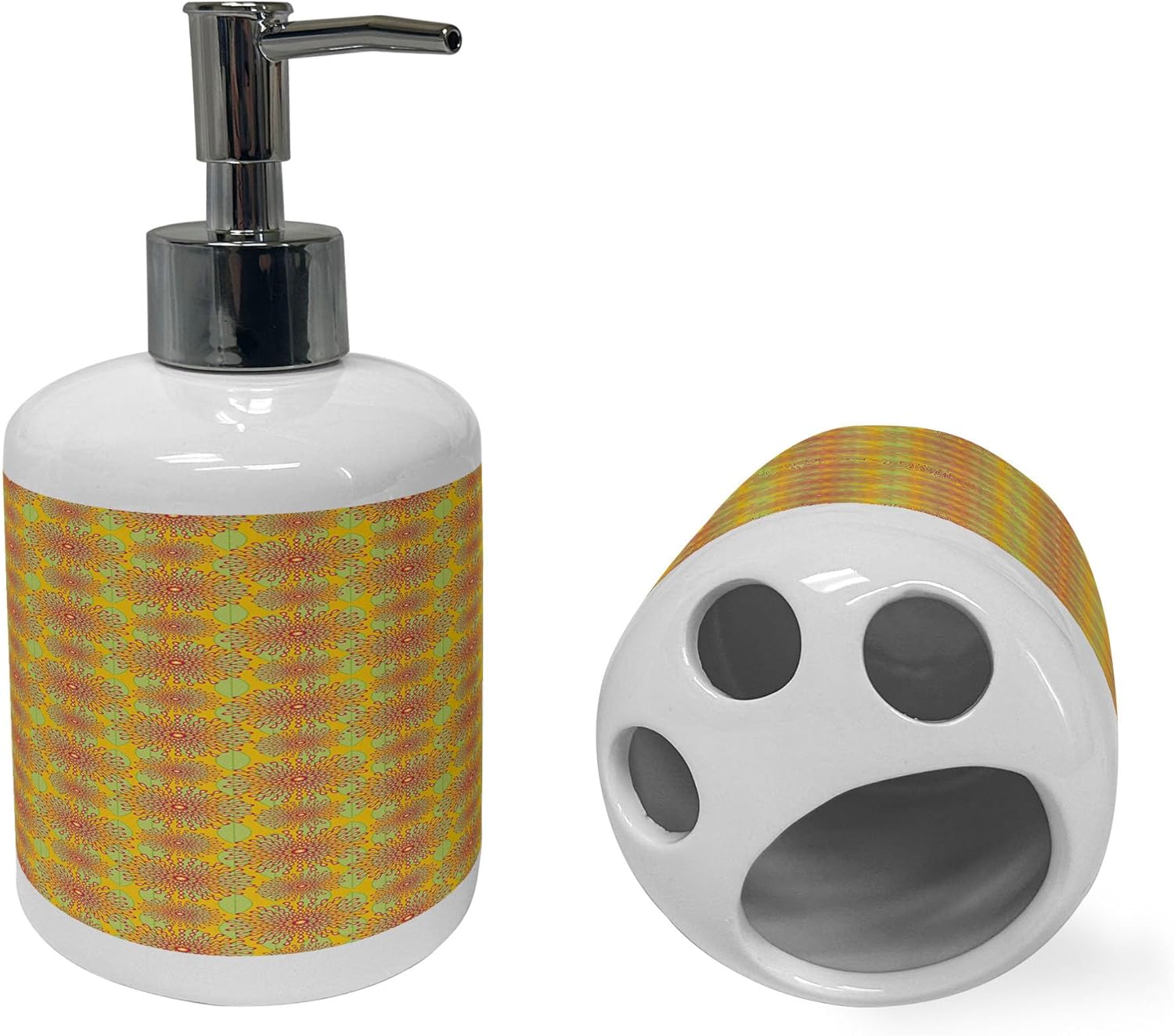Ambesonne Exotic Soap Toothbrush Holder Set