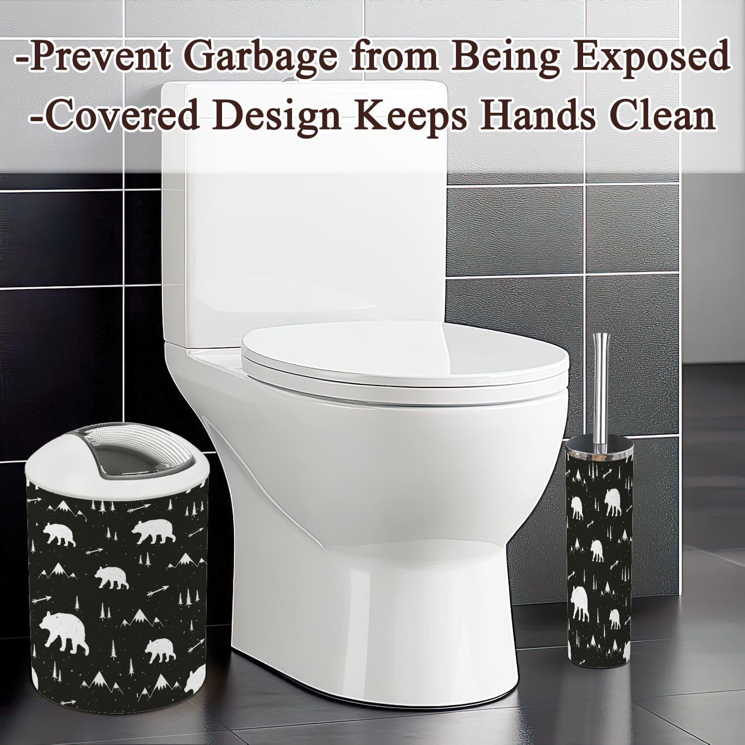 Stylish Cartoon Bathroom Accessories 6 Pcs Set