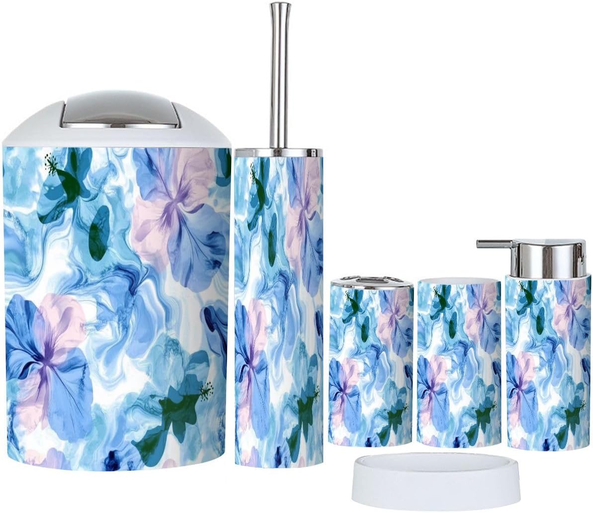 Boho Abstract Bathroom Accessory Set 6 Piece 1