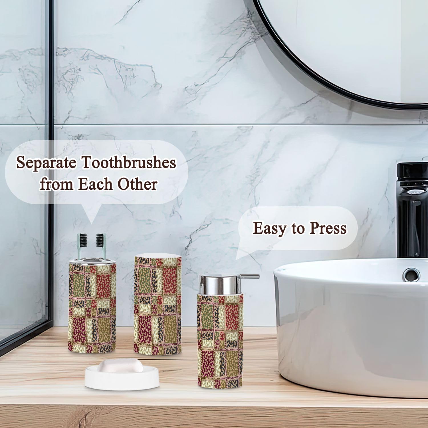 Bathroom Accessories Set 6 Pcs Durable Modern Decor 1