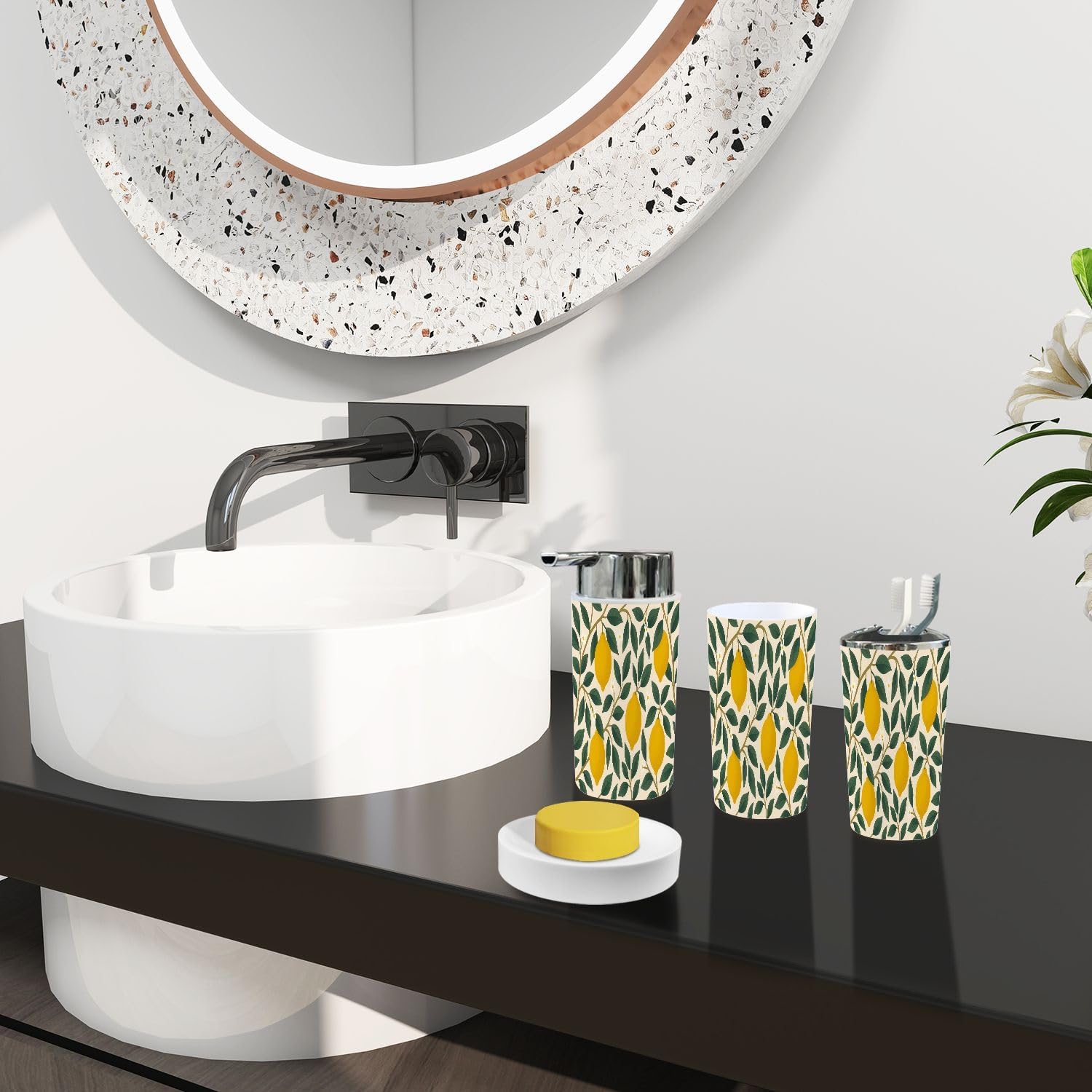 Boho Tropical 6-Piece Bathroom Accessory Set