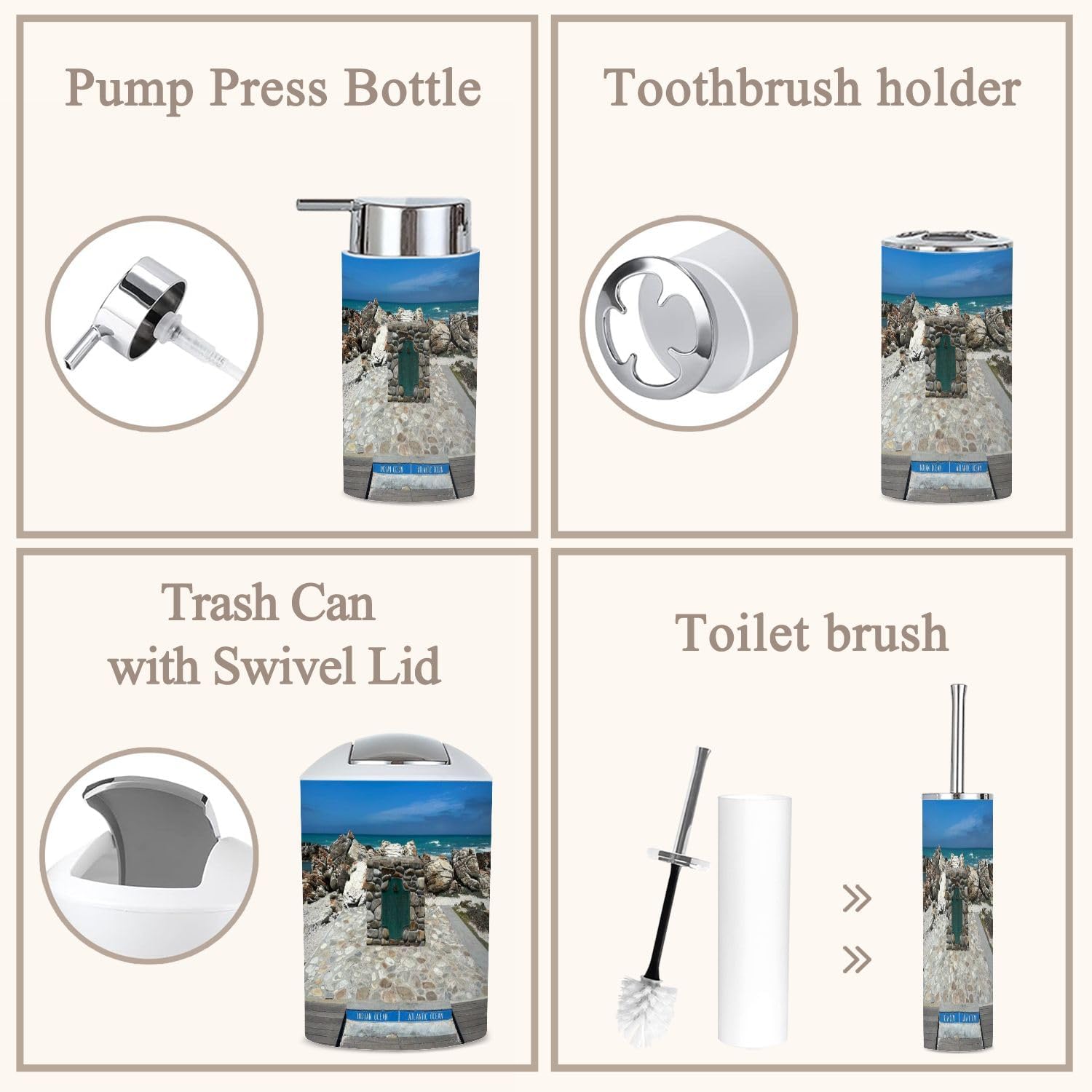6 Piece Cape Agulhas Boho Bathroom Set