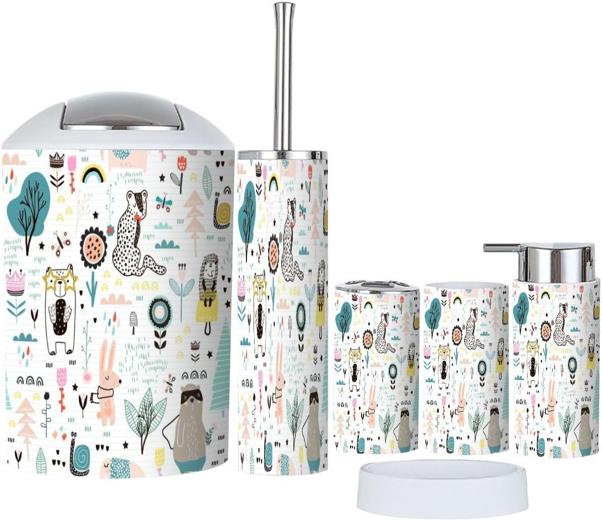 JBNJANKDAV 6 Pcs Bathroom Accessories Set with Decor