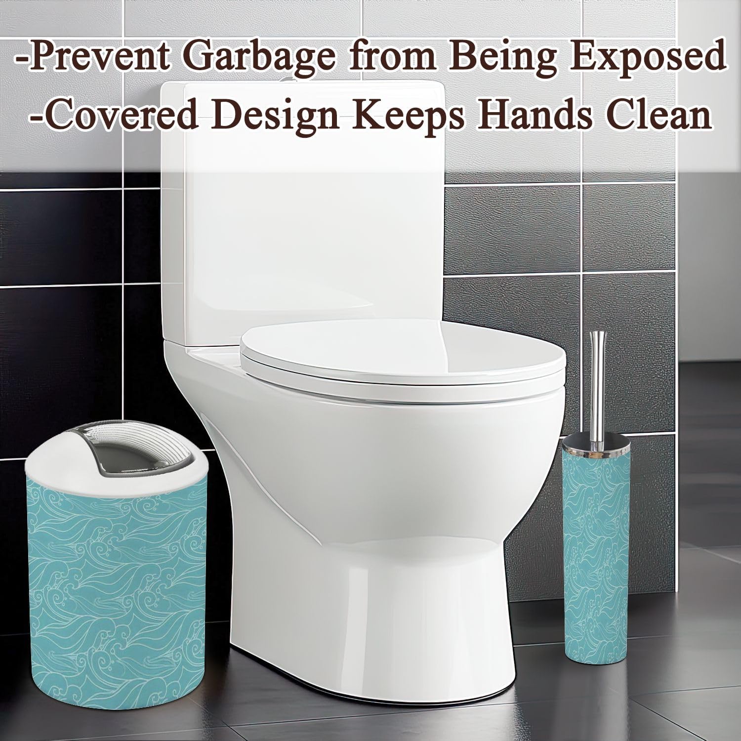 Sea Waves Bathroom Accessories Set 6 Pcs 1