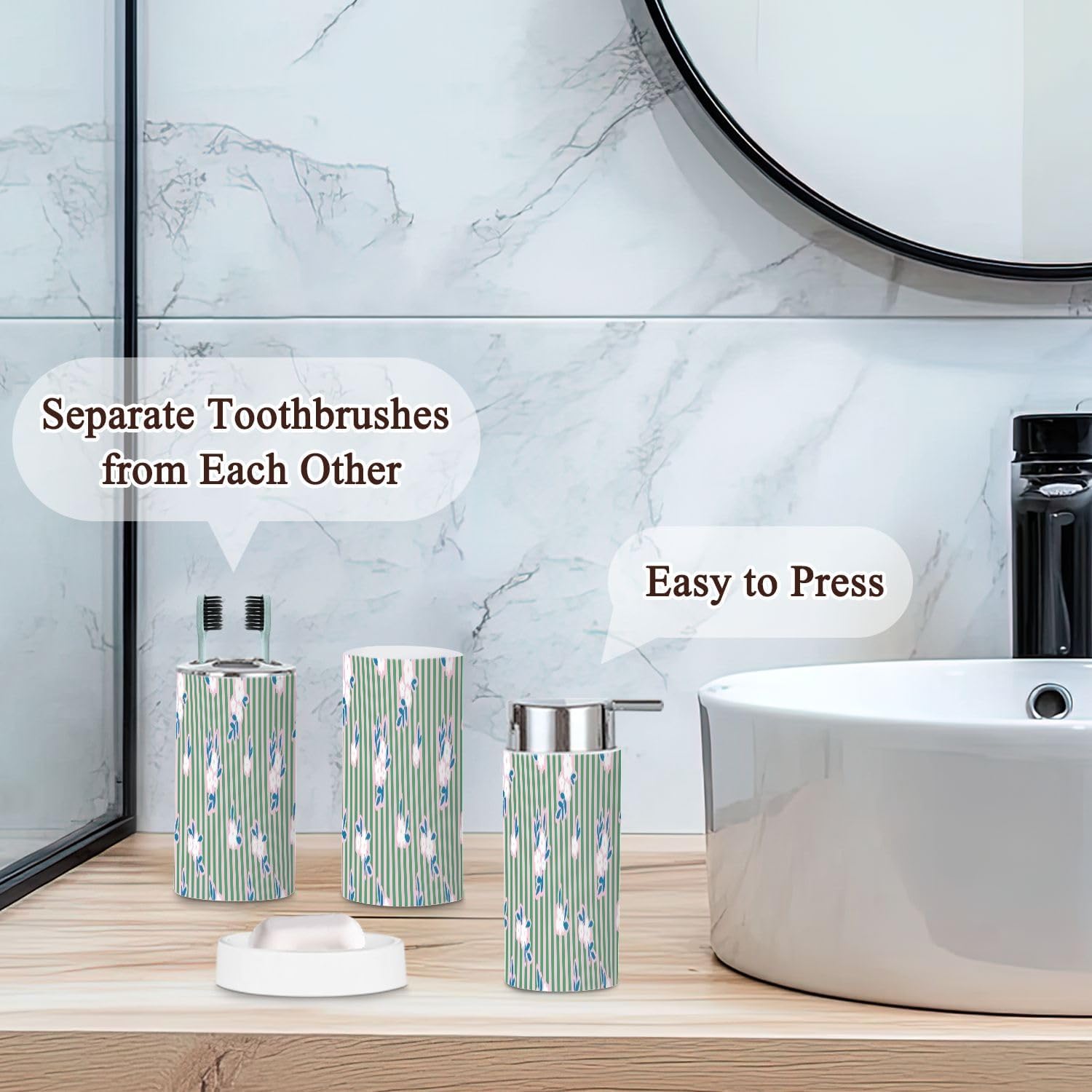 6 Piece Trendy Bathroom Accessories Set