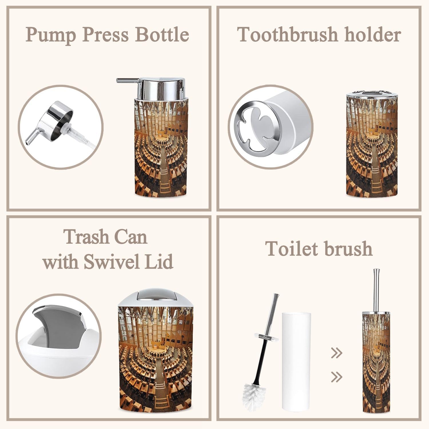 6 Piece Boho Style Bathroom Accessories Set 1