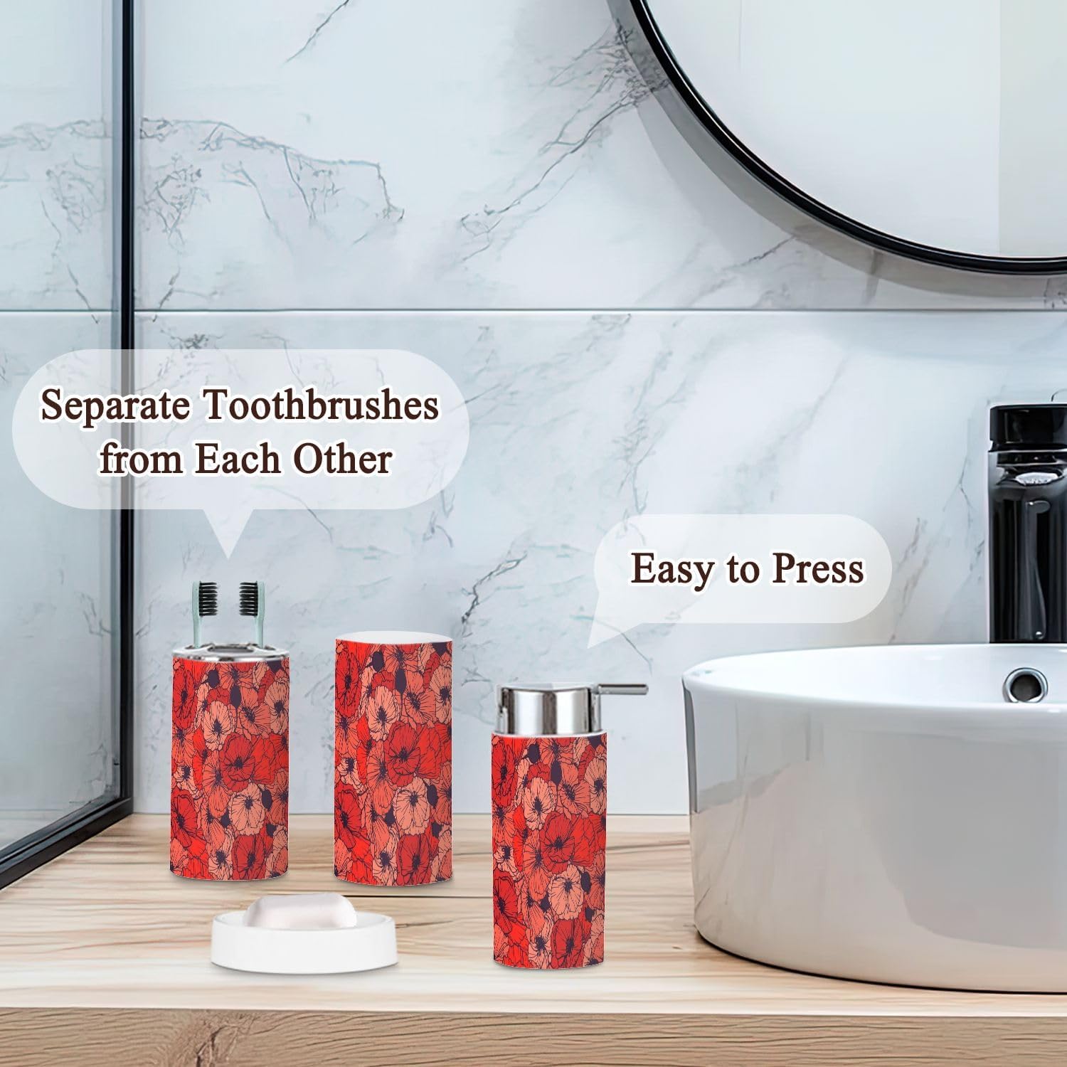 6 Piece Boho Style Bathroom Accessories Set