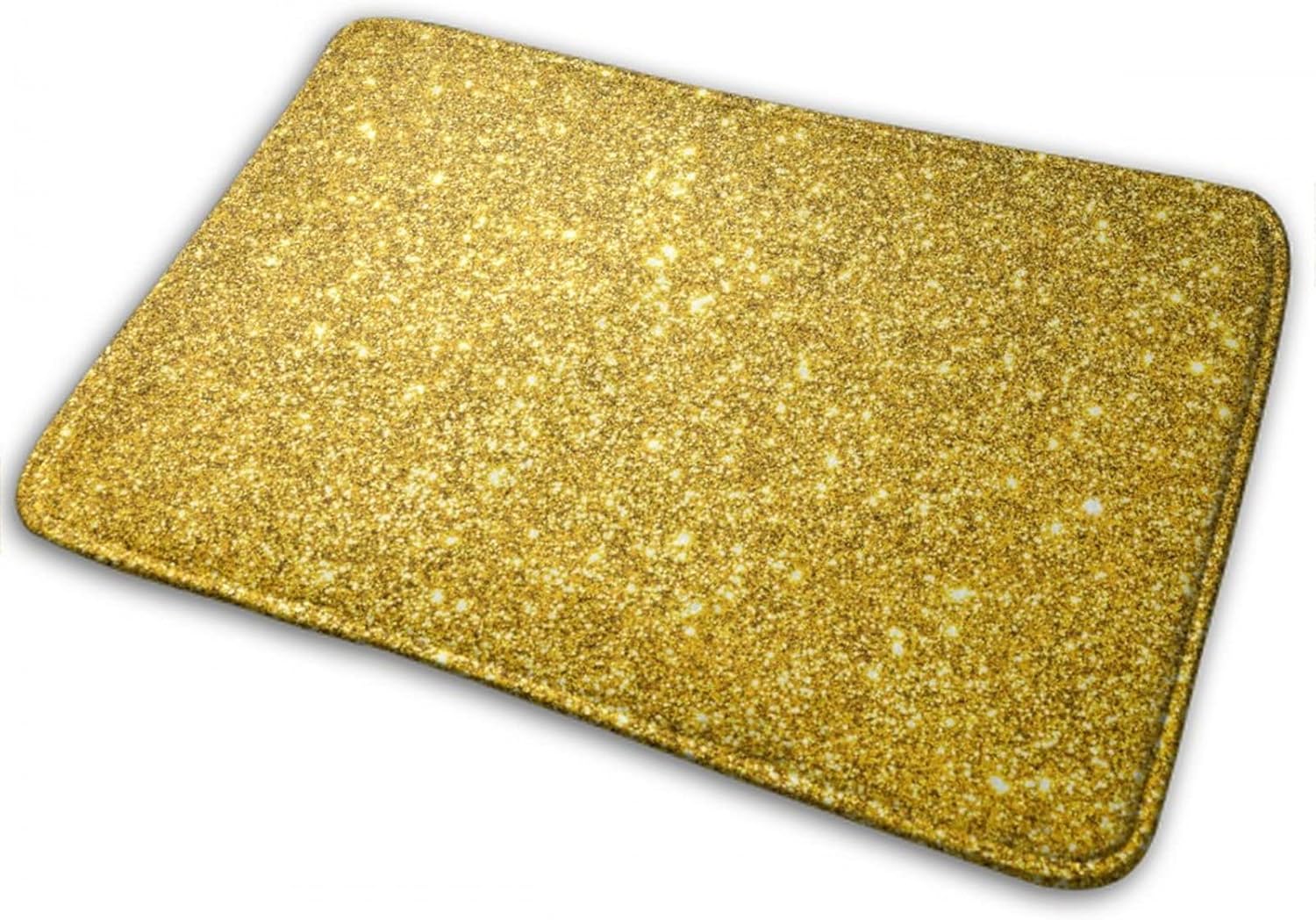 Meaudiwes Bathroom Rug 16x24 Inches Gold Bling Glitter Non-Slip