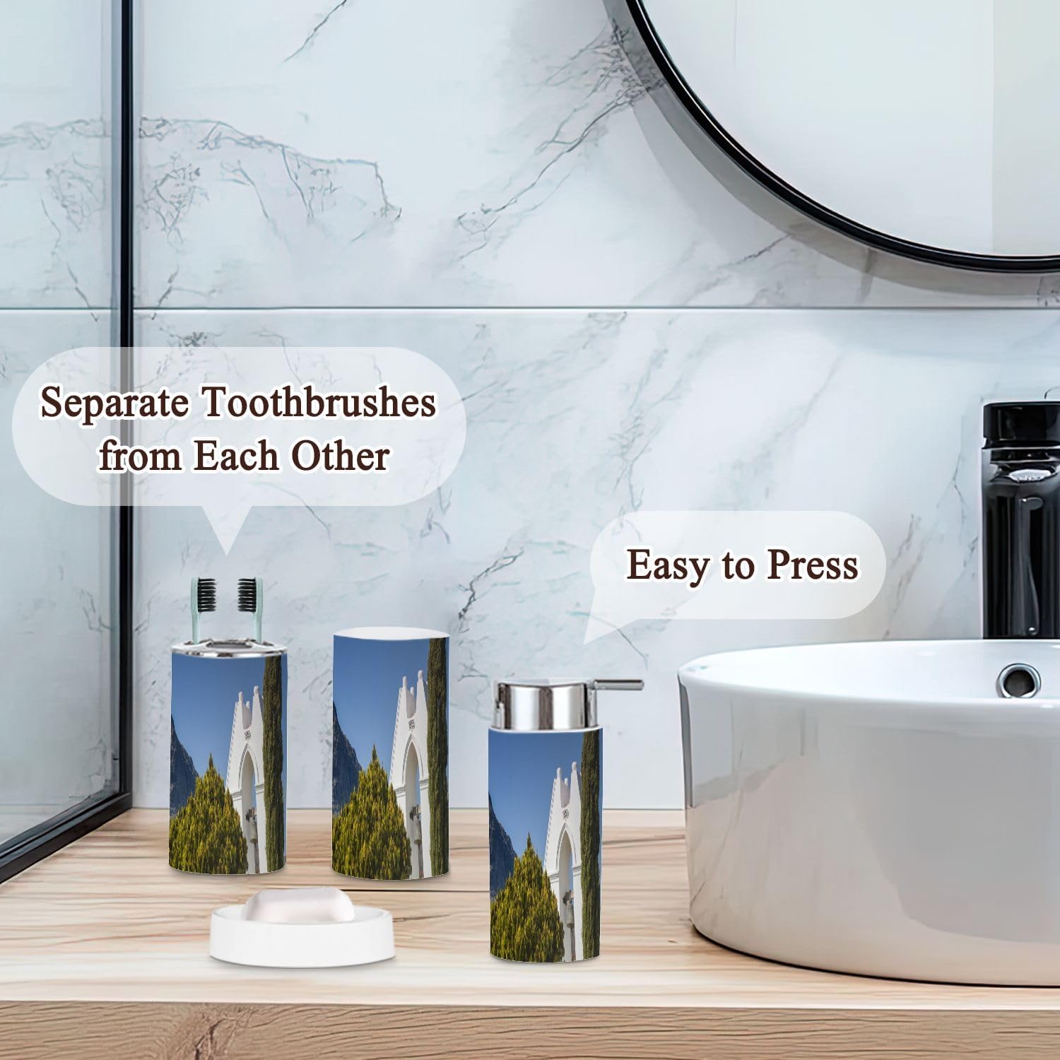 6-Piece Boho Bathroom Accessories Set