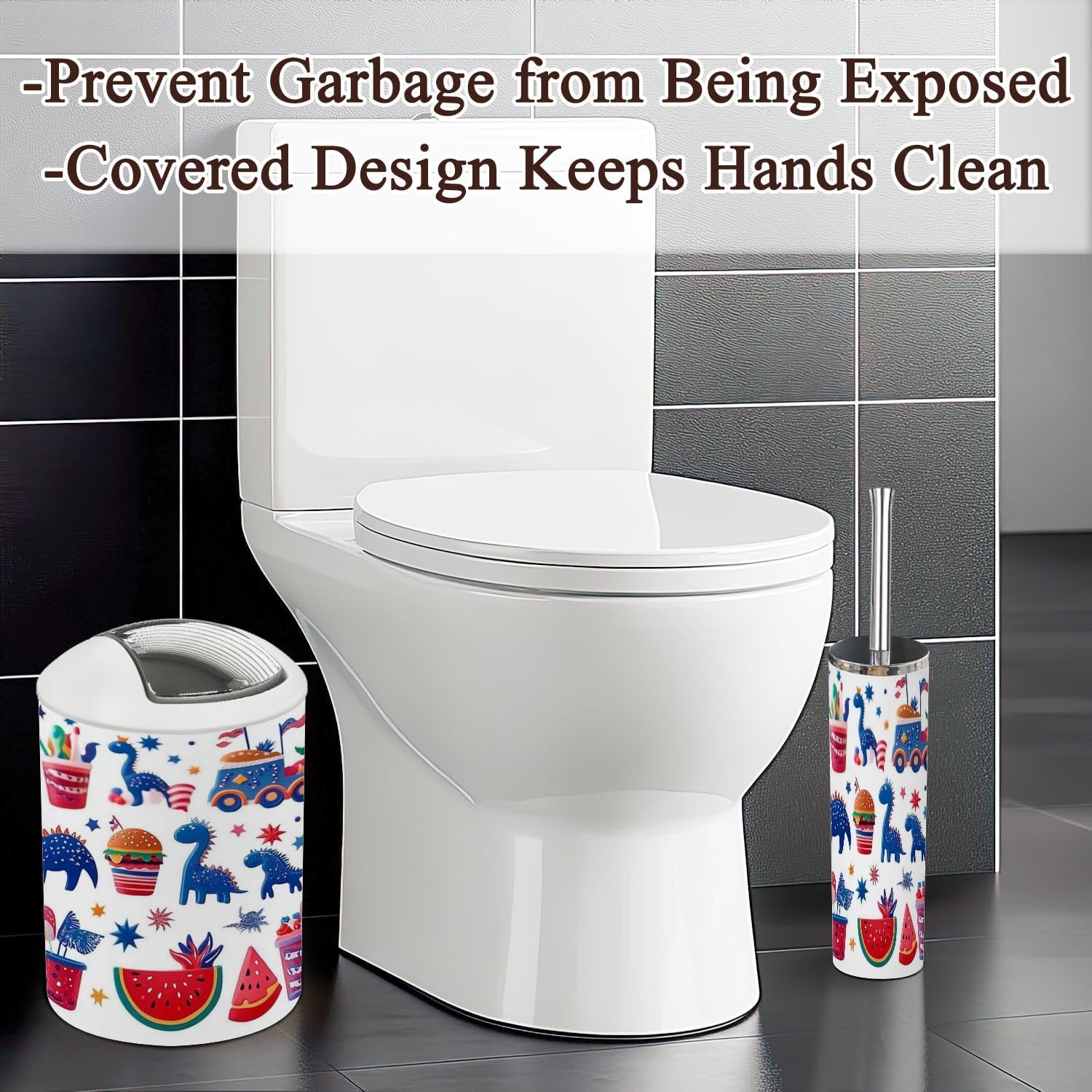 Independence Day Patriotic Bathroom Accessories Set 6 Pcs