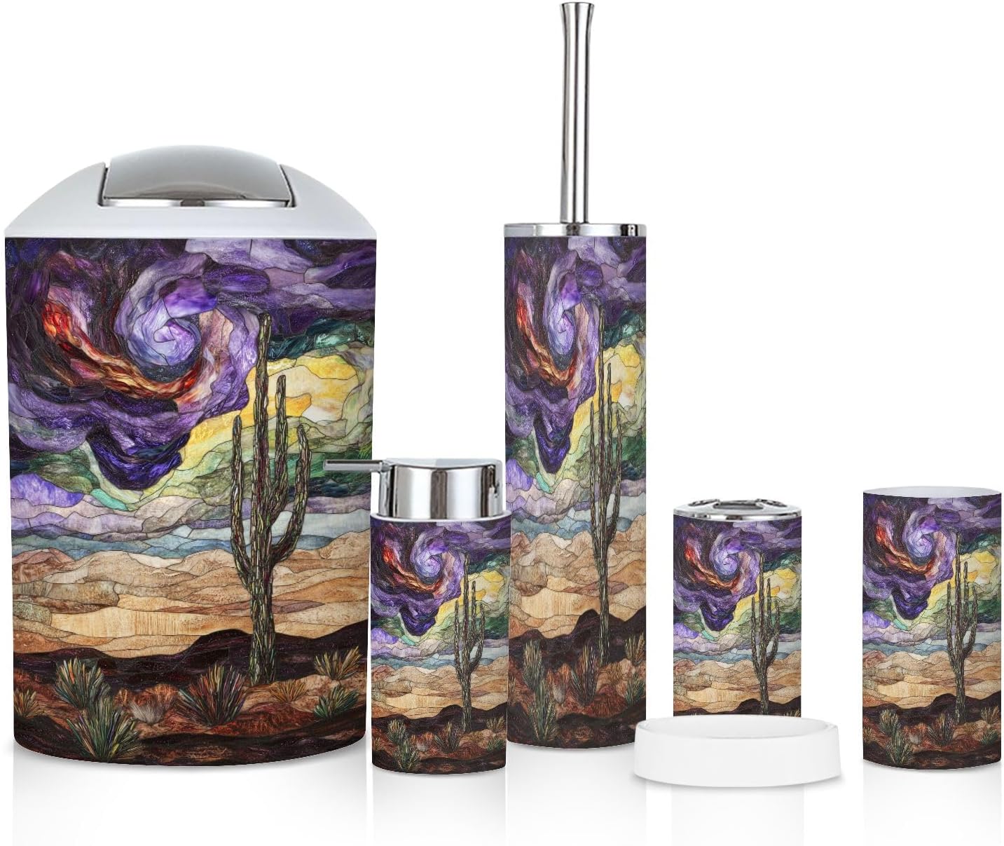 6 Piece Stormy Sky Cactus Bathroom Set
