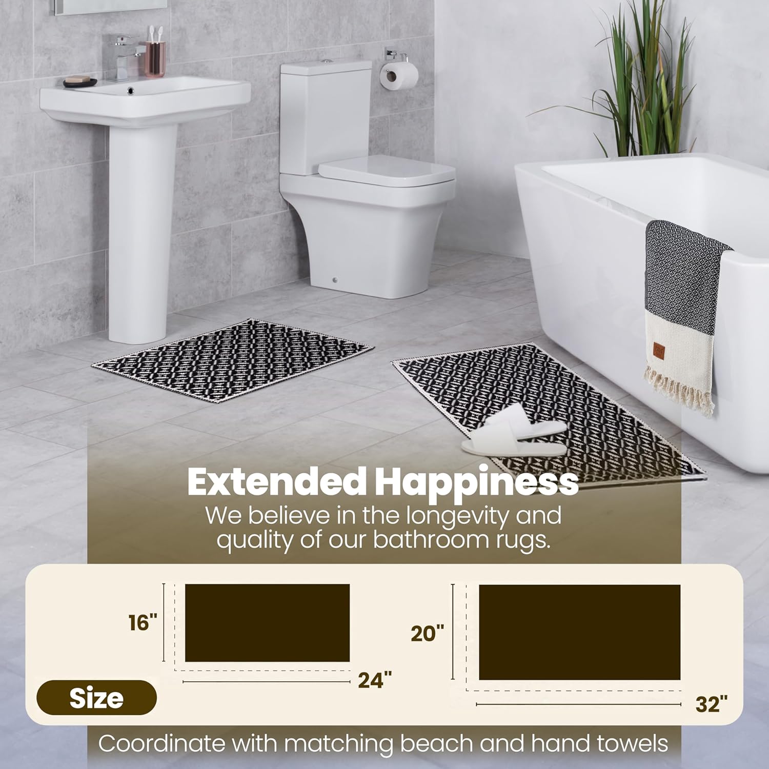 GOLD CASE Bath Rugs Set of 2 Beige 16x24 20x32