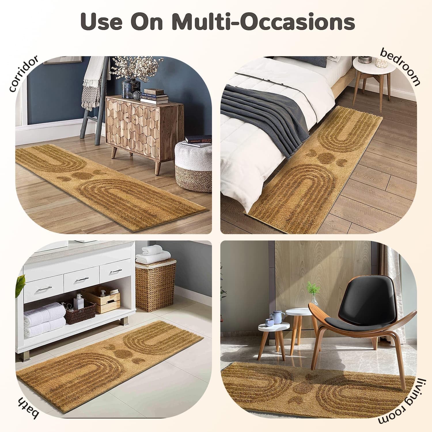 Boho Style 20x60 Bathroom Runner Rug