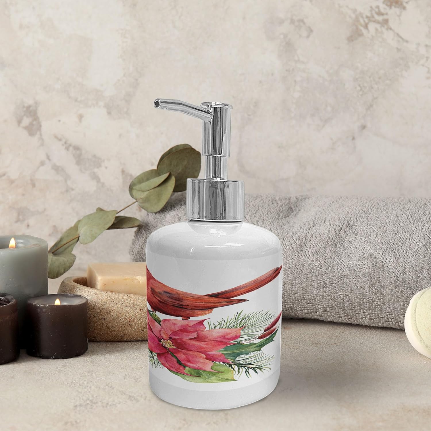 Ambesonne Poinsettia Soap Toothbrush Holder Set - 2 Pcs