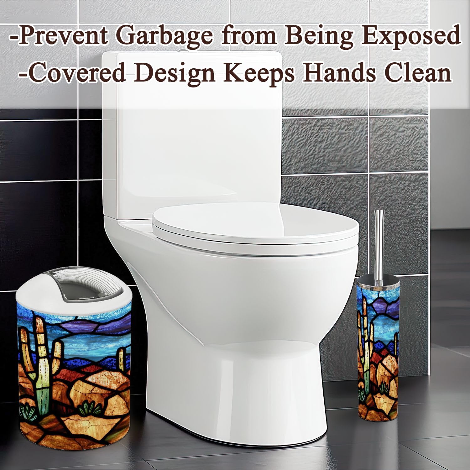 6 Piece Desert Stained Glass Bathroom Set
