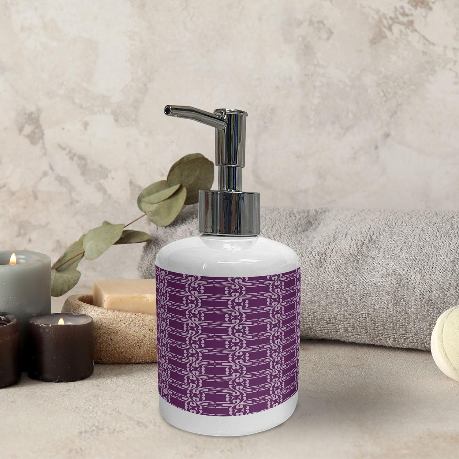 Ambesonne Ceramic Soap Toothbrush Holder Set 2 Pcs