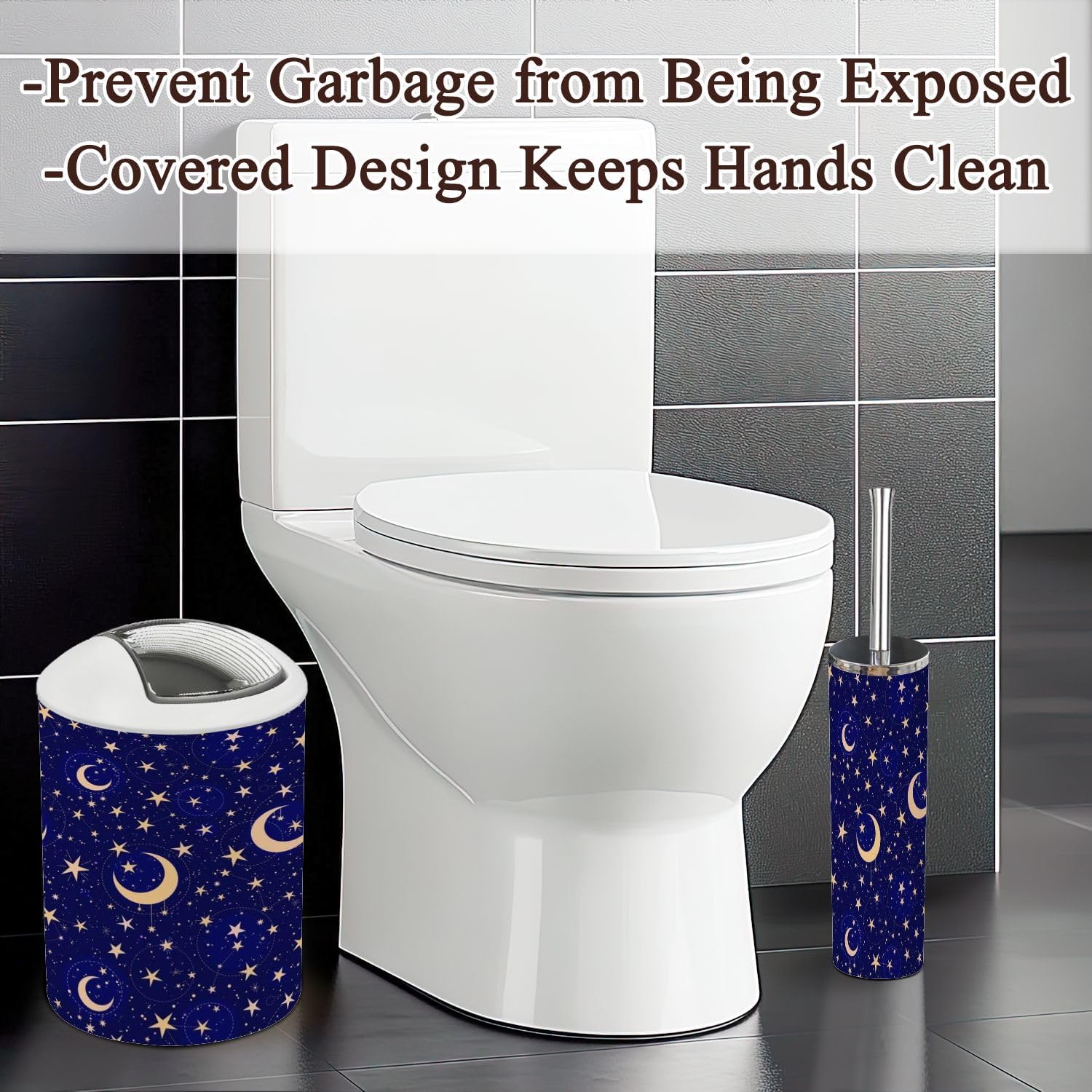Starry Night Sky Bathroom Accessories Set 6 Pcs
