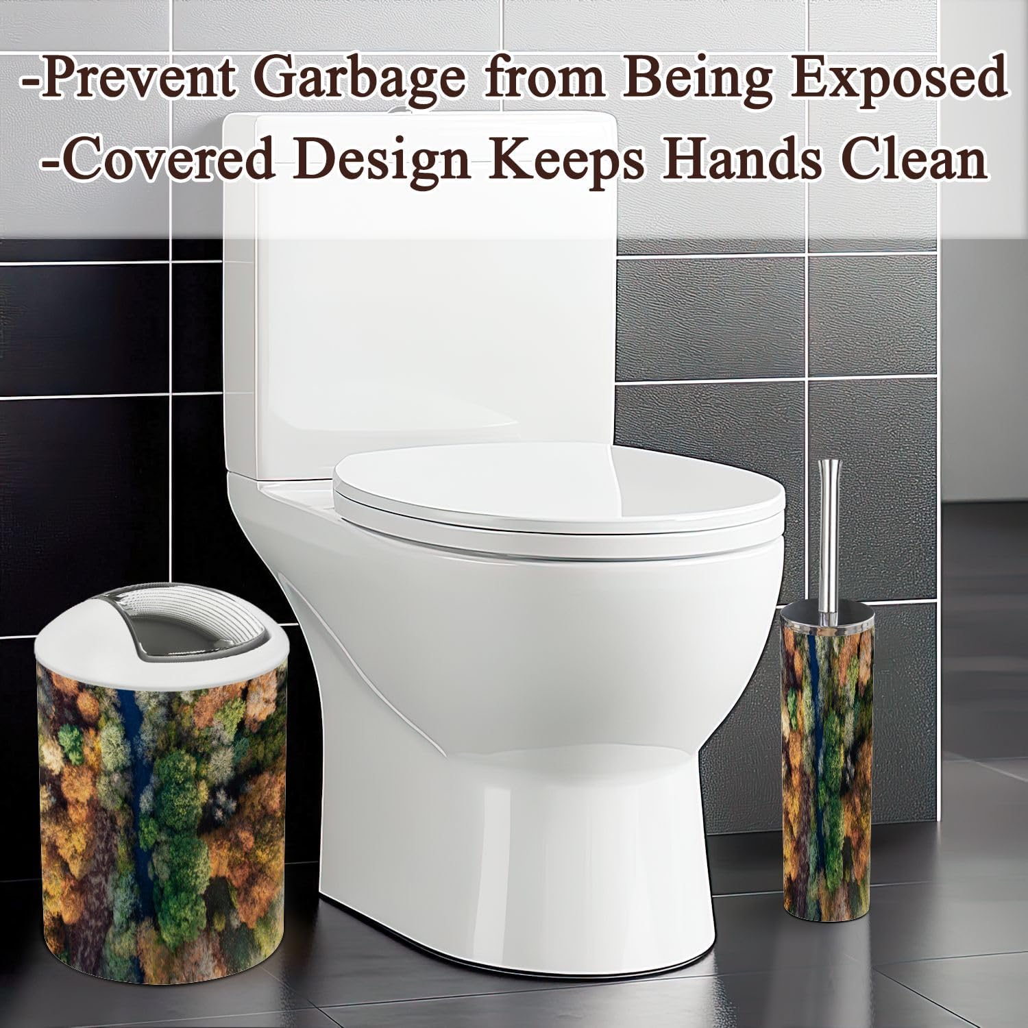 6 Piece Autumn Woodland Bathroom Accessories Set