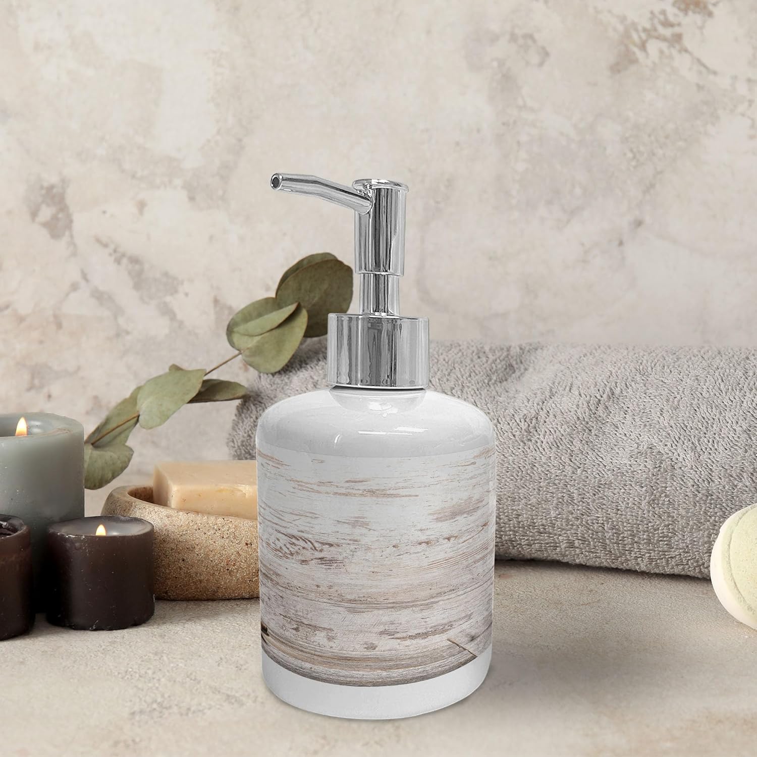 Ambesonne Ceramic Soap Toothbrush Holder Set - 2 Pcs Black Brown