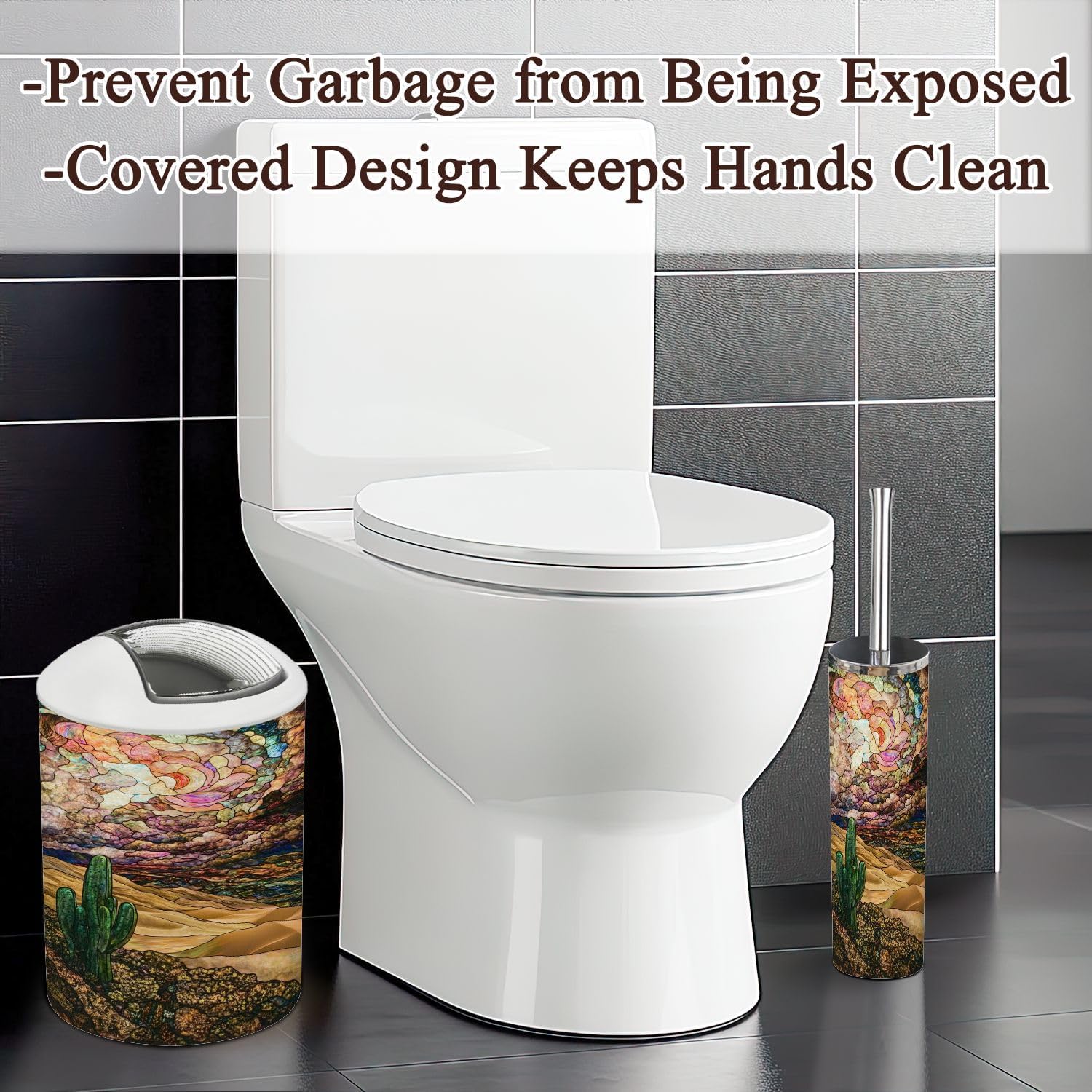 6 Piece Bathroom Accessories Set Boho Decor 1