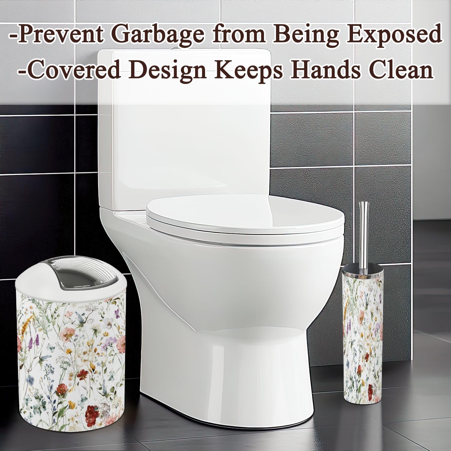 6 Piece Wildflower Bathroom Accessories Set 1