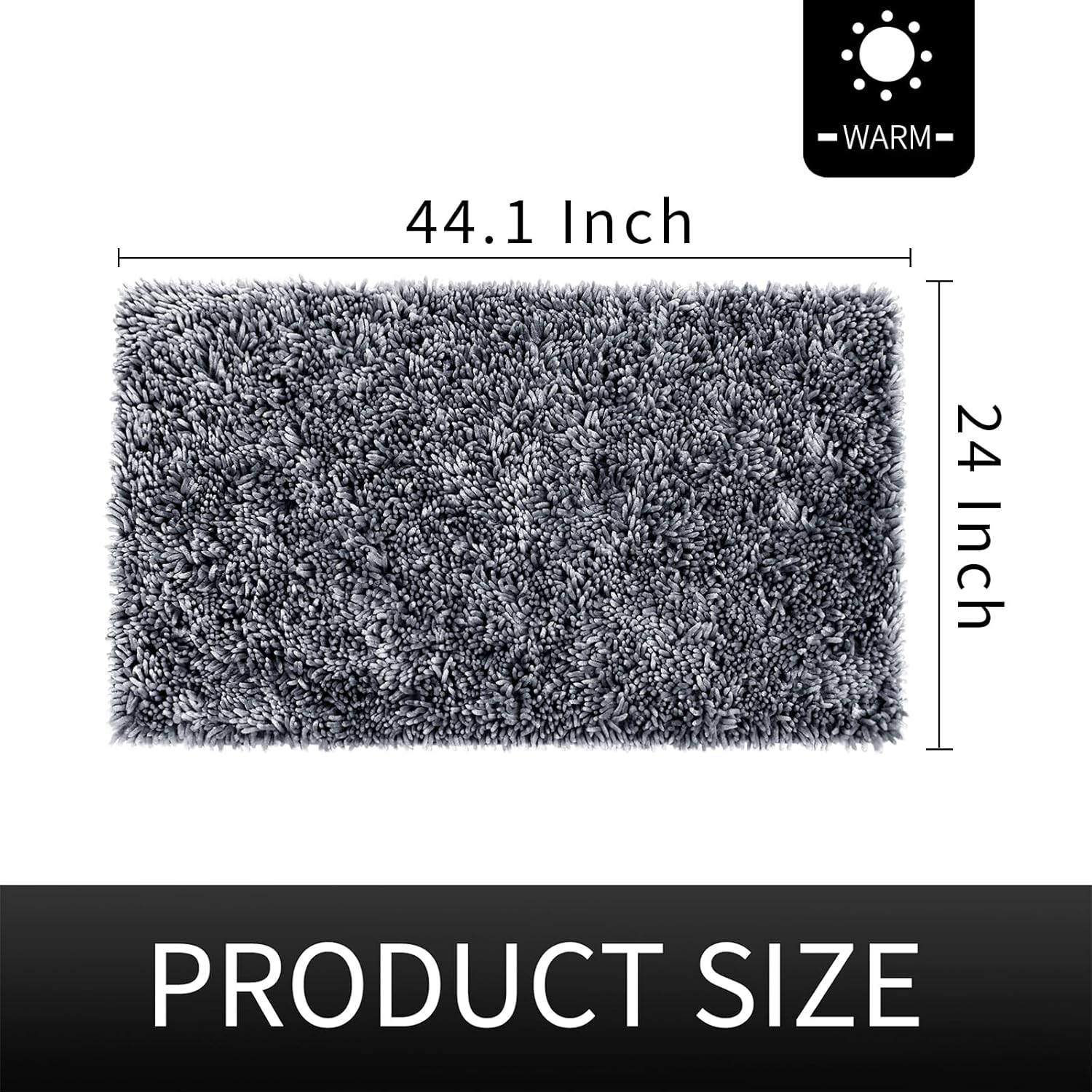 Yimobra Long Chenille Bath Rug Mat 441 x 24