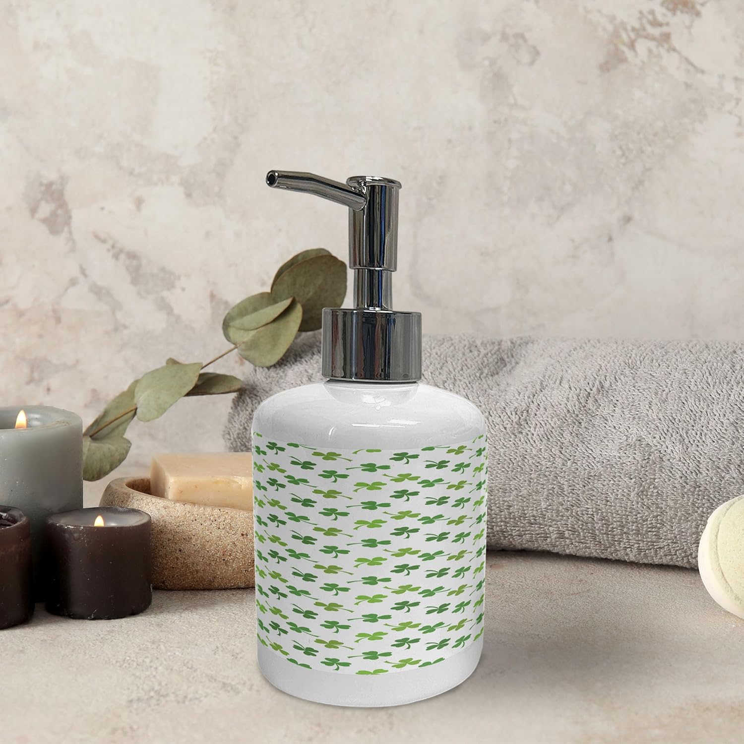 Ambesonne St Patricks Day Soap Toothbrush Holder Set