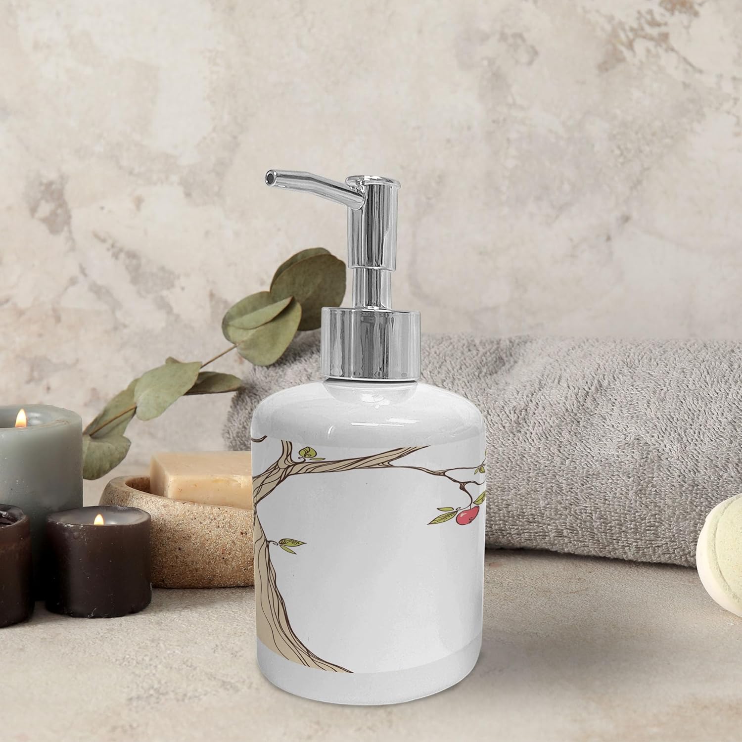 Ambesonne Cartoon Soap Toothbrush Holder Set 2 Pc Ceramic