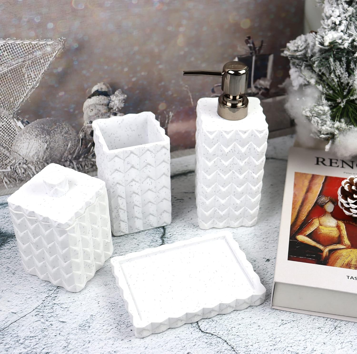 Hymmah Bathroom Accessories Set 4 Pcs Resin