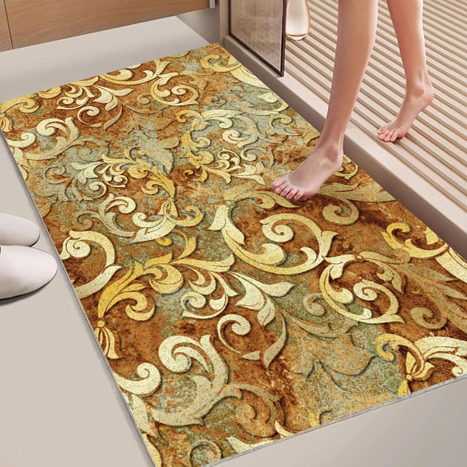 Rectangle Non Slip Shower Mat 2x3ft with Drain Hole