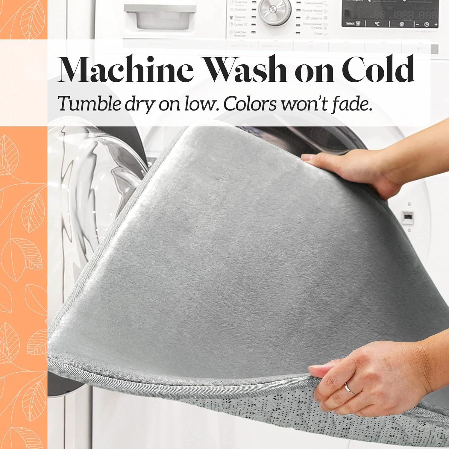 Genteele Non Slip Bath Mat - Quick Dry Memory Foam 17x24