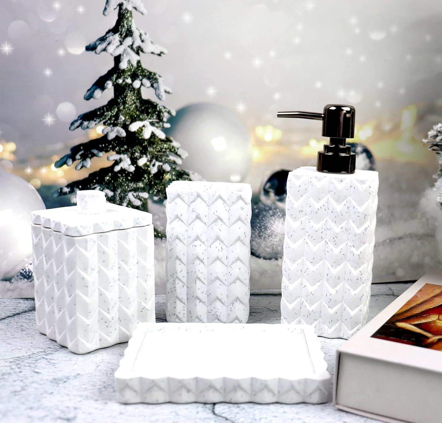 Hymmah Bathroom Accessories Set 4 Pcs Resin
