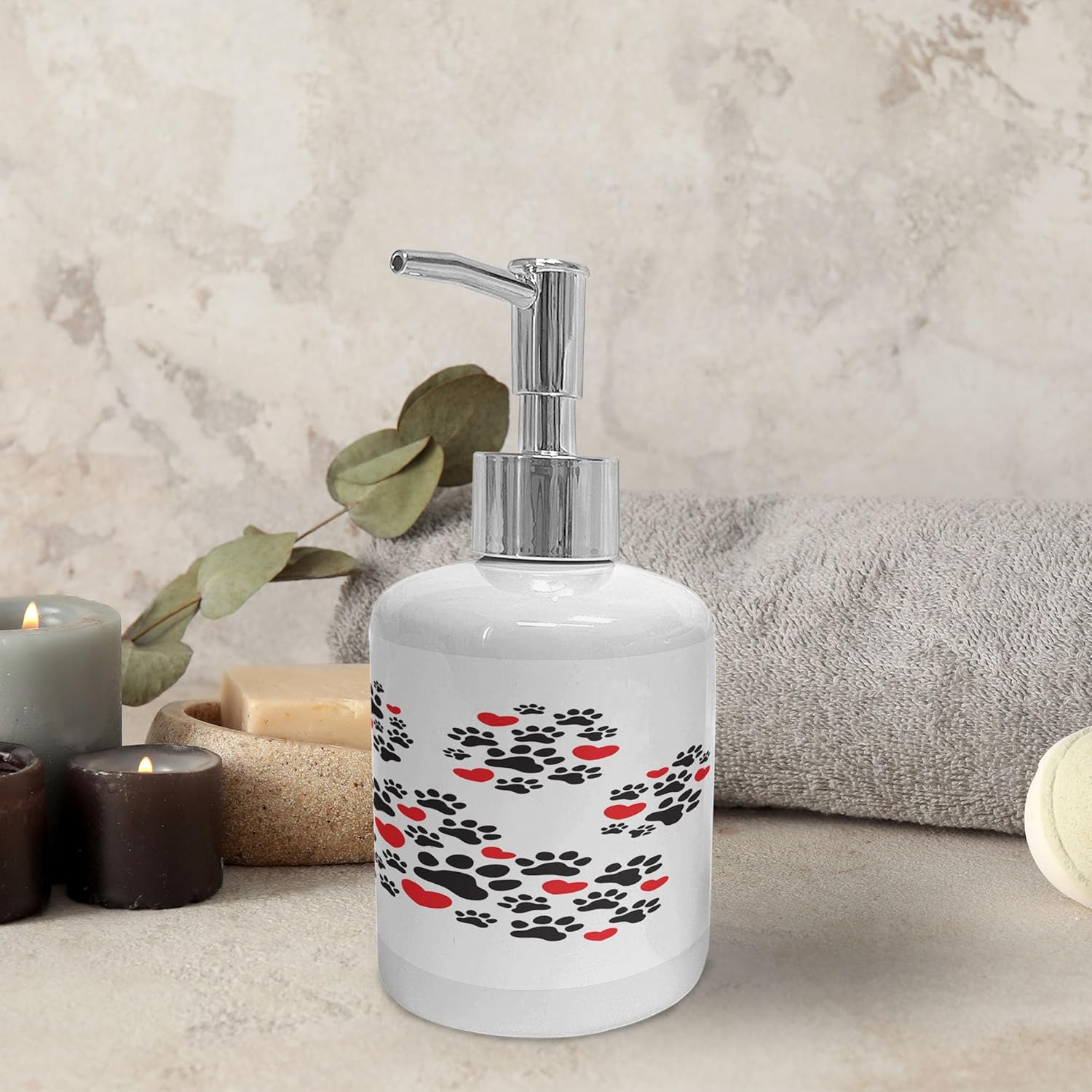 Ambesonne Ceramic Soap Toothbrush Holder Set 2 Pcs 1