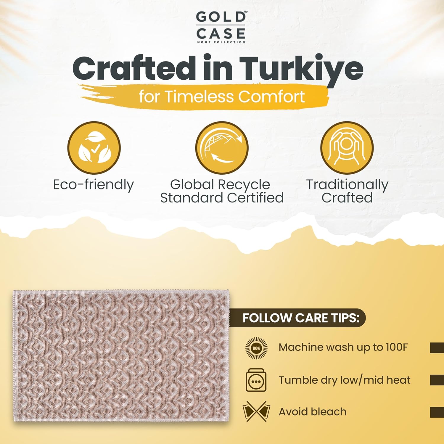 GOLD CASE Bath Rugs Set of 2 Beige 16x24 20x32