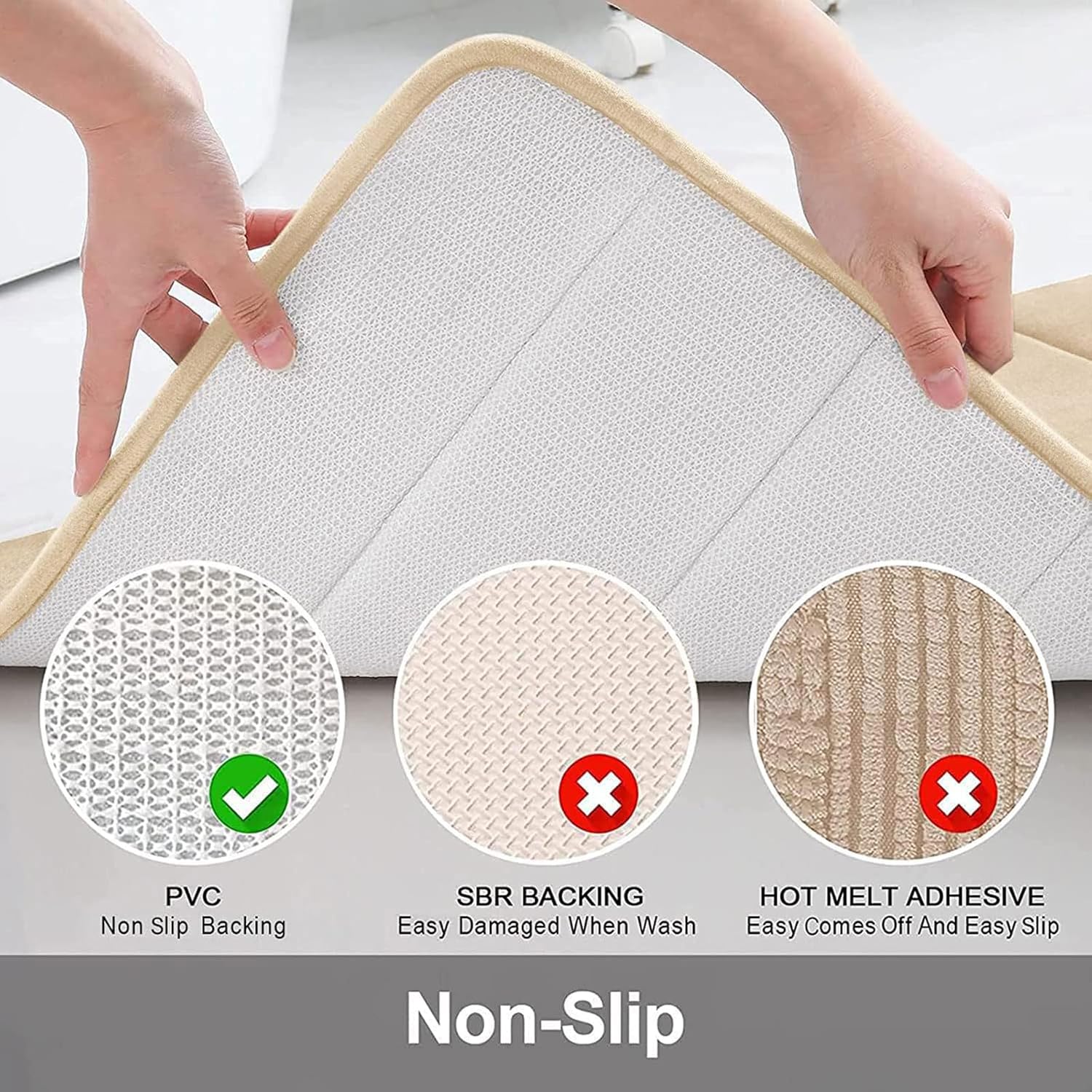 Buganda Memory Foam Toilet Rug Non-Slip Absorbent