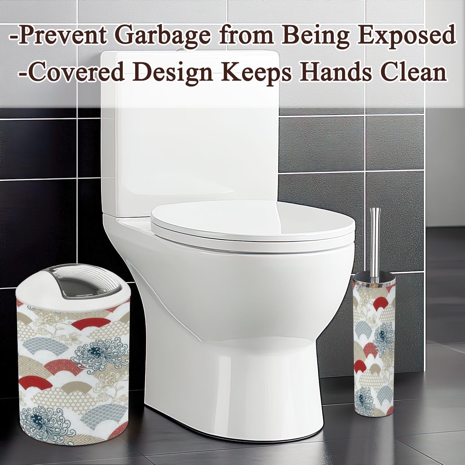 Traditional Geometric Bathroom Accessories Set 6 Pcs