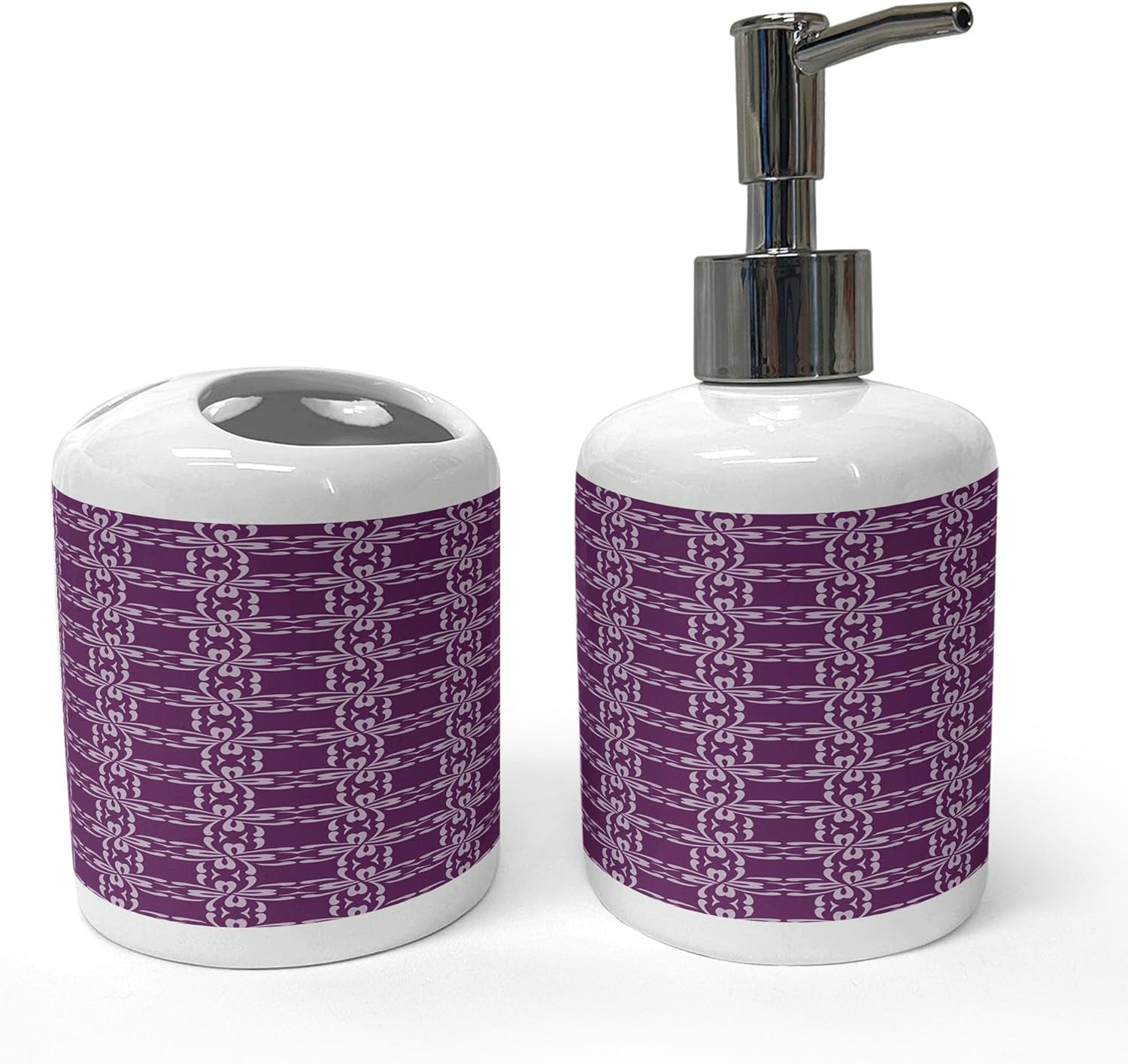 Ambesonne Ceramic Soap Toothbrush Holder Set 2 Pcs