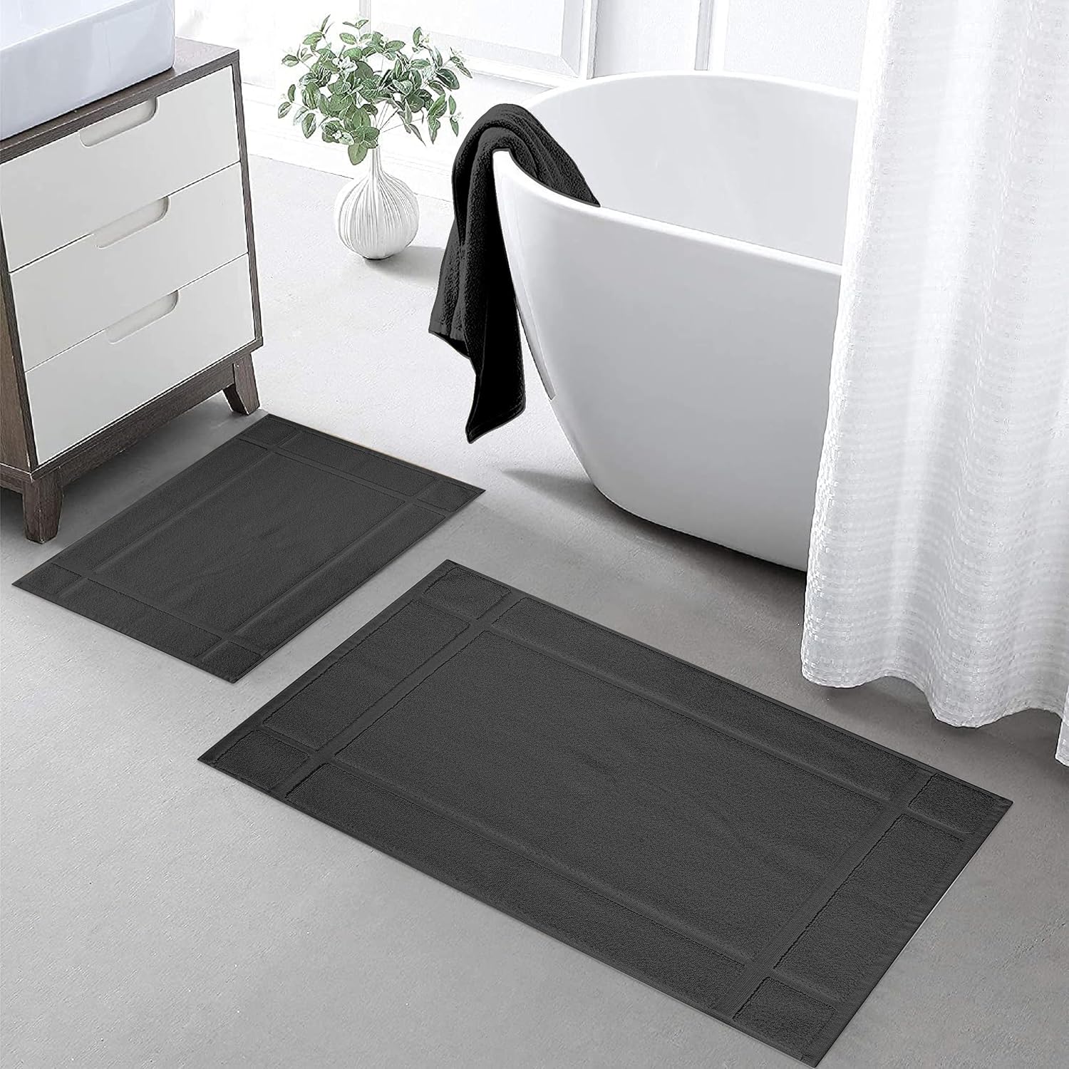 Ample Decor Bath Mats 100 Cotton Grey