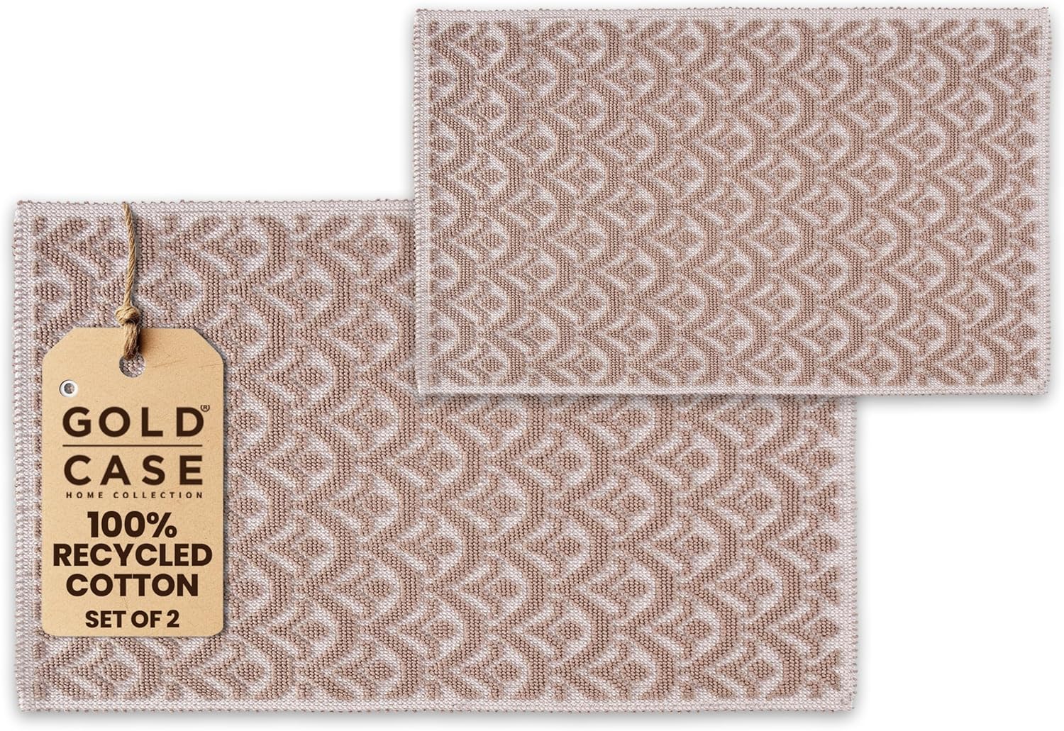 GOLD CASE Bath Rugs Set of 2 Beige 16x24 20x32