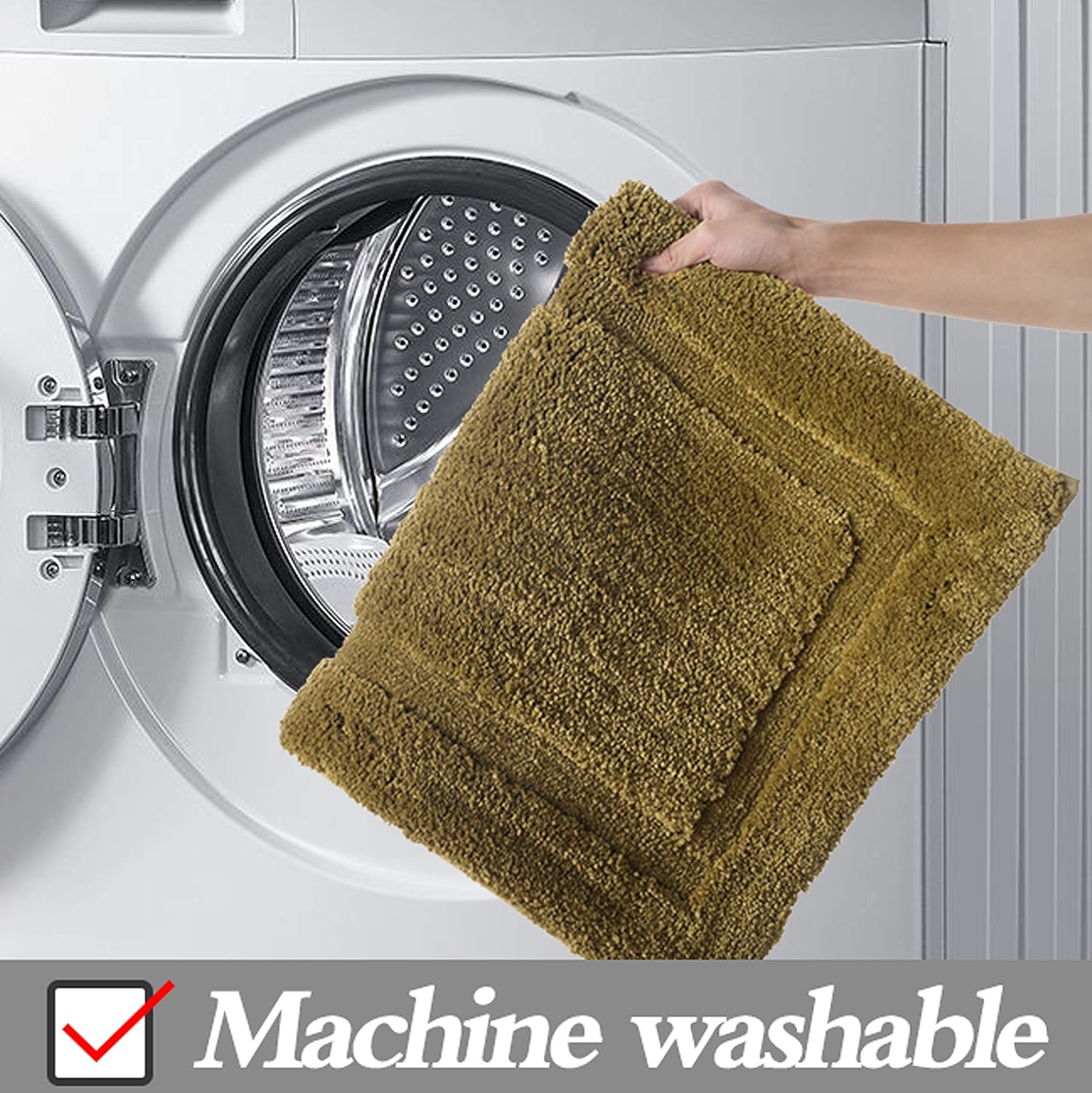 TOMORO Non-Slip Microfiber Bath Rug 175 x 27 inch Green